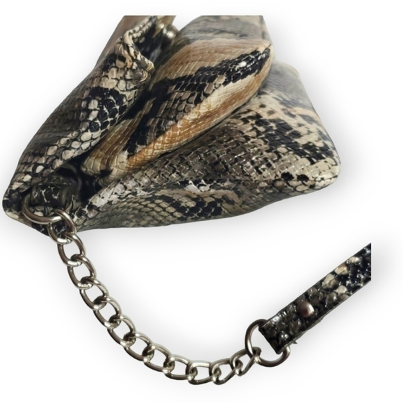 Nine West Snakeskin Print Clutch Wristlet Shoulder Bag - Picture 3 of 7